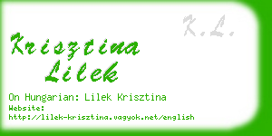 krisztina lilek business card